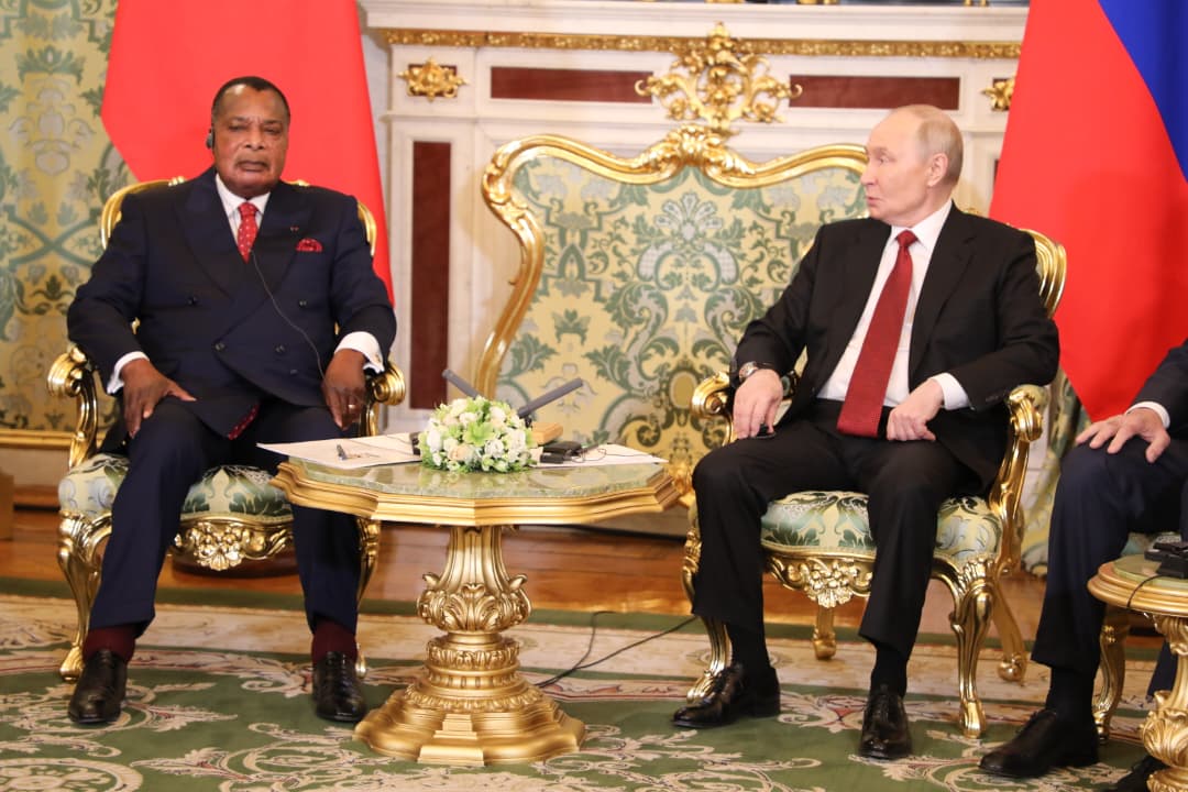 Coopération Congo-Russie : Denis Sassou-N’Guesso reçu en grande pompe au Kremlin par Vladimir Poutine